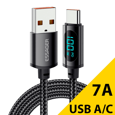 Cabo USB 7A Tipo A/C Essager