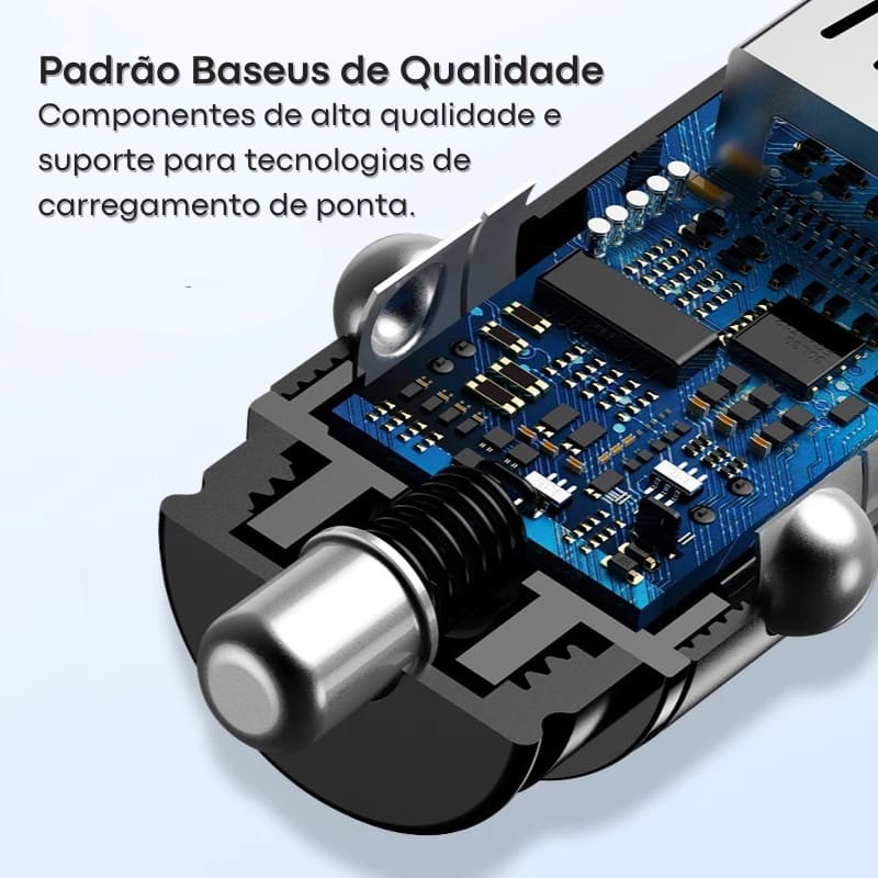 Carregador Veicular Turbo 30W USB Tipo C Baseus